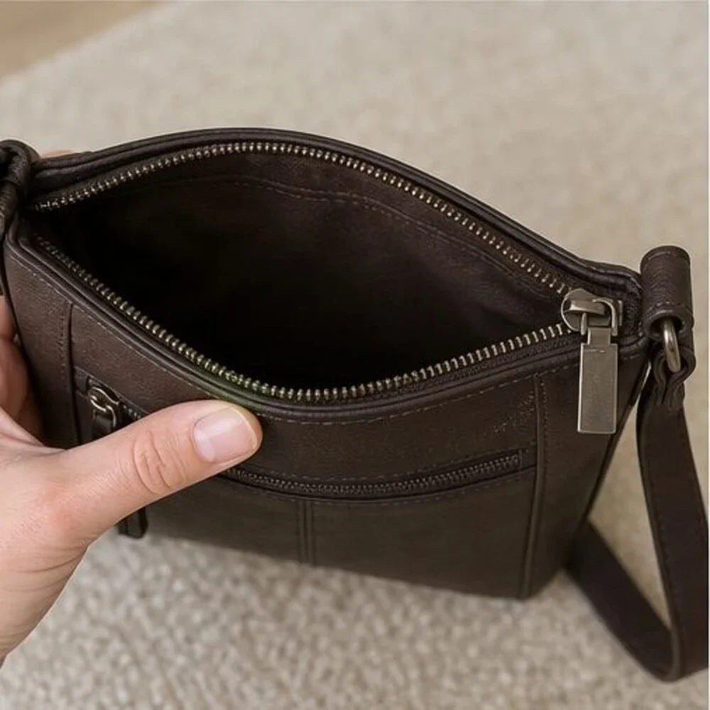 Espresso Faux Leather Bag